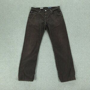 Adriano Goldschmeid Jeans Mens 34x30 Brown Corduroy Protege Straight Leg